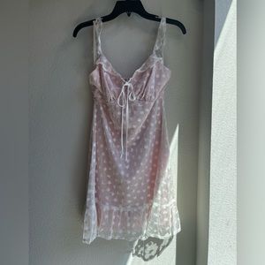 BCBGeneration blush and ivory short ruffled sundress size S